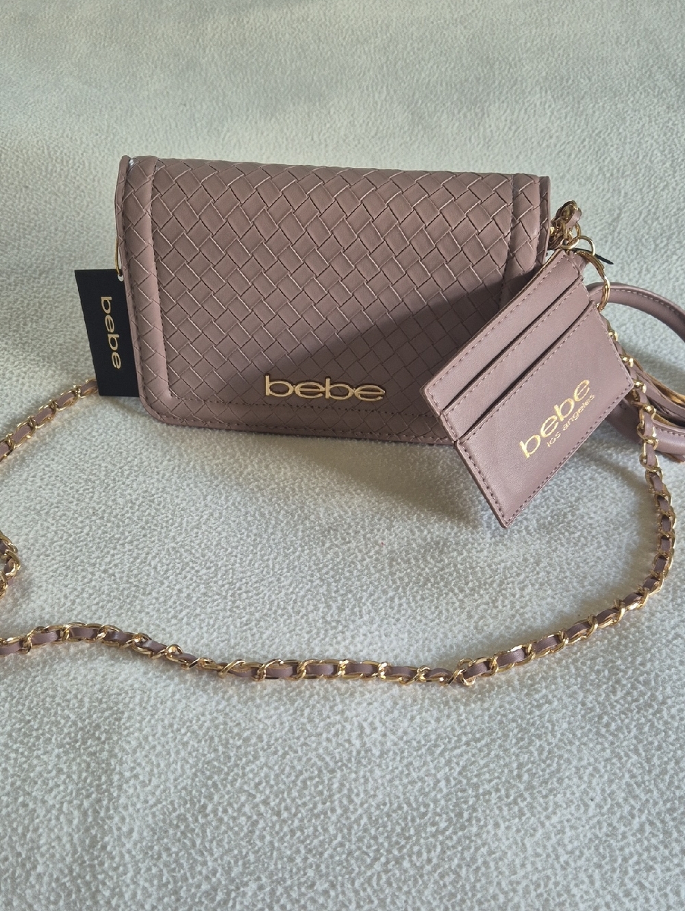 Bebe Taffy Crossbody with Card Holder,  Color Dusty Rose